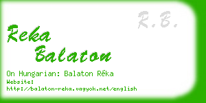 reka balaton business card
